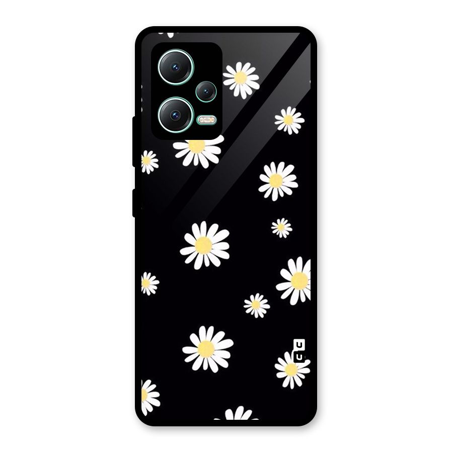 Simple Sunflowers Pattern Glass Back Case for Redmi Note 12 5G