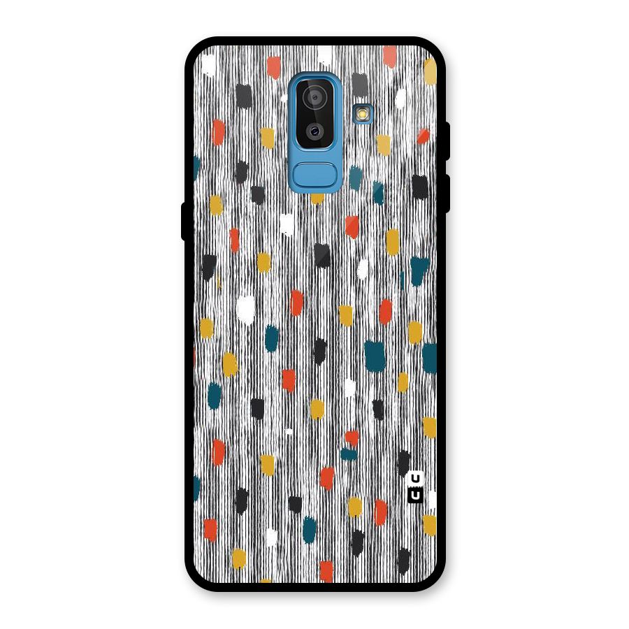 Single Paint Pattern Glass Back Case for Galaxy J8