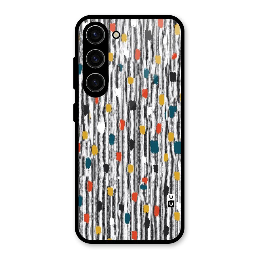 Single Paint Pattern Glass Back Case for Galaxy S23