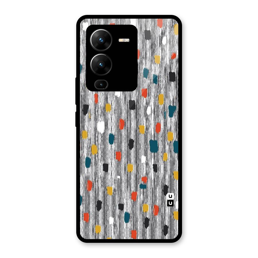Single Paint Pattern Glass Back Case for Vivo V25 Pro