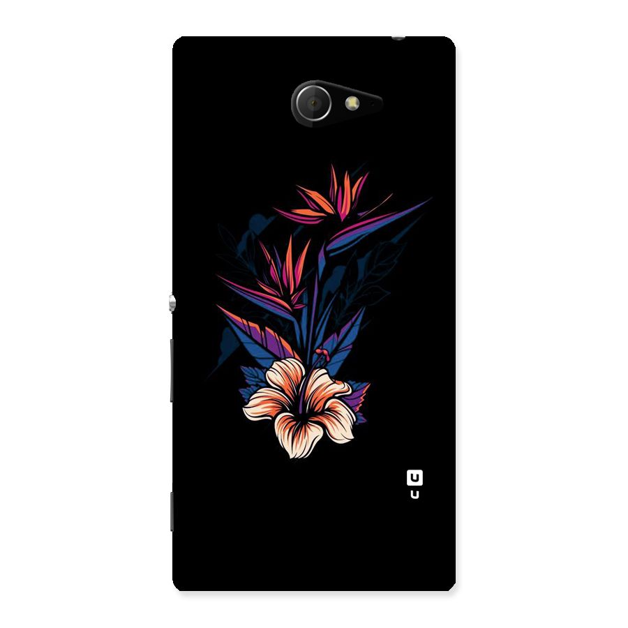 Single Painted Flower Back Case for Sony Xperia M2