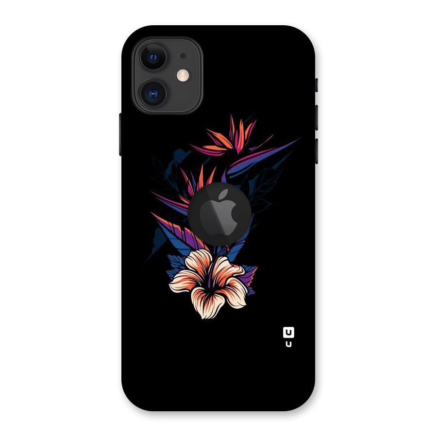 Single Painted Flower Back Case for iPhone 11 Logo Cut