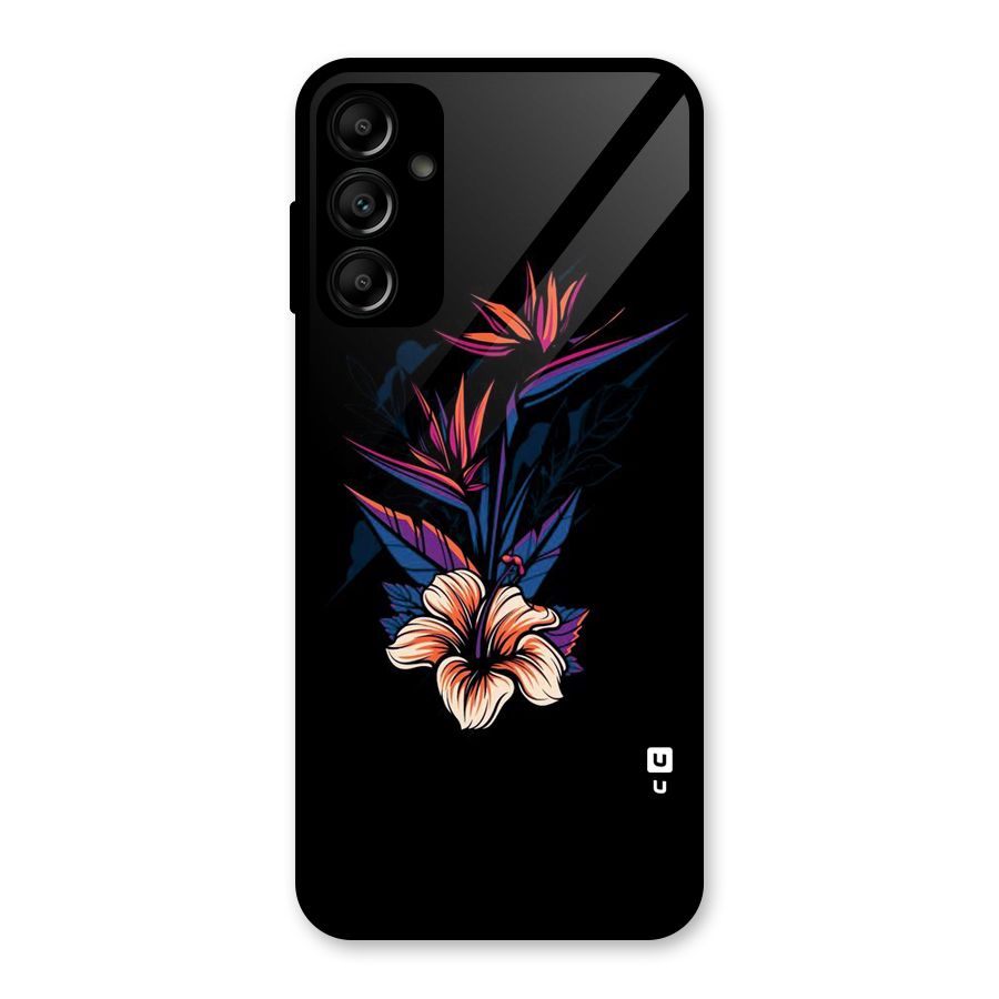 Single Painted Flower Glass Back Case for Galaxy A14 5G