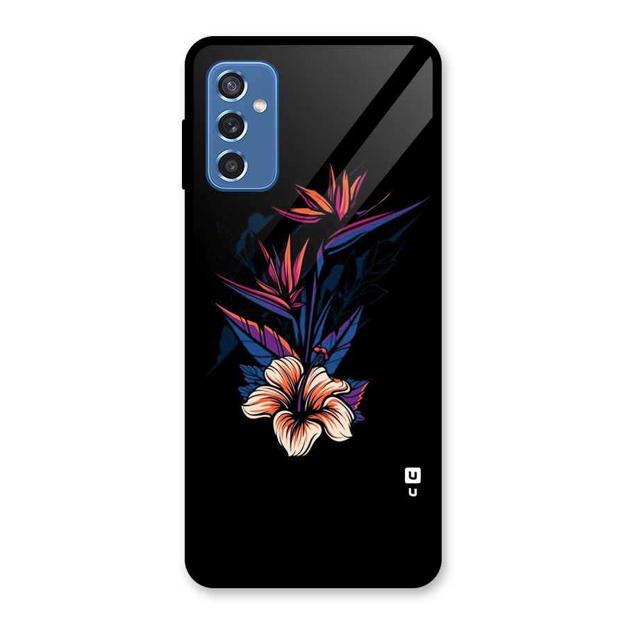 Single Painted Flower Glass Back Case for Galaxy M52 5G