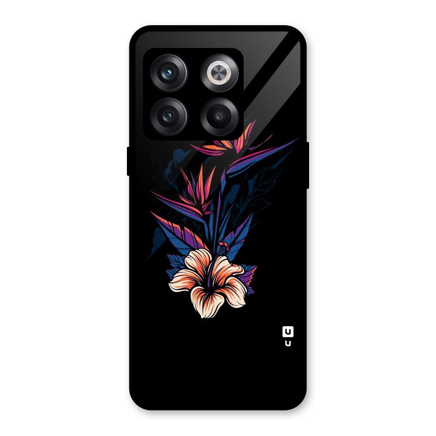 Single Painted Flower Glass Back Case for OnePlus 10T