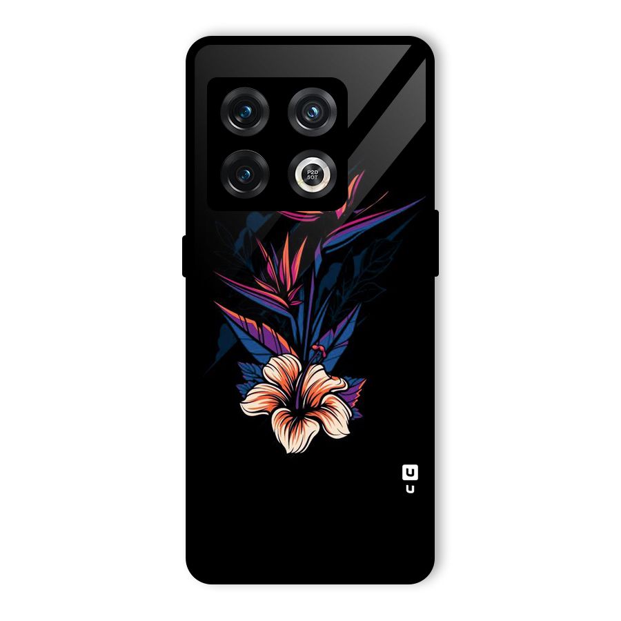 Single Painted Flower Glass Back Case for OnePlus 10 Pro 5G
