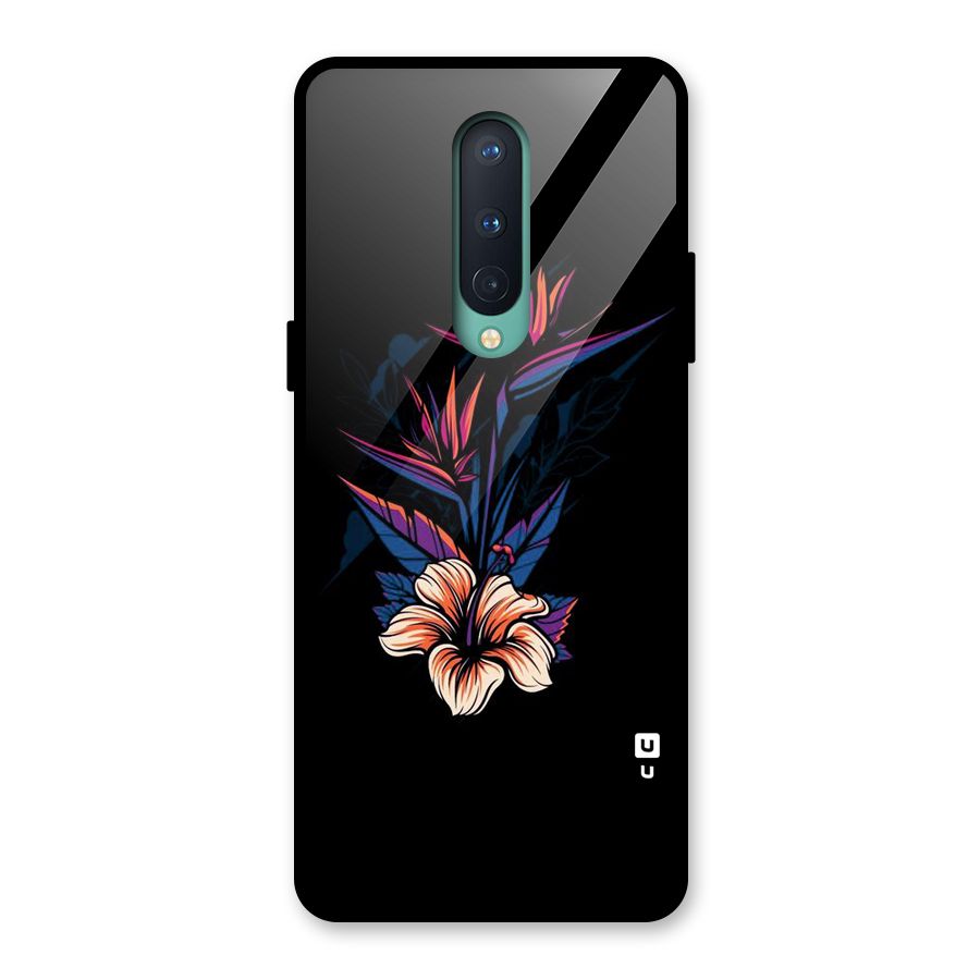 Single Painted Flower Glass Back Case for OnePlus 8