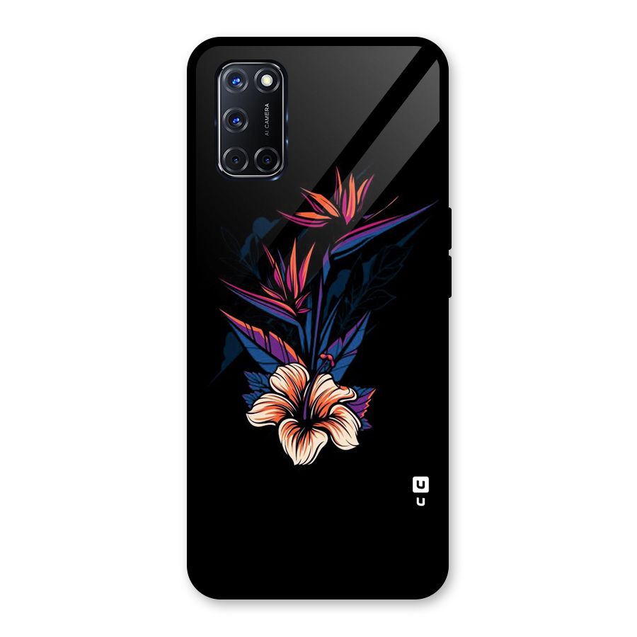 Single Painted Flower Glass Back Case for Oppo A52