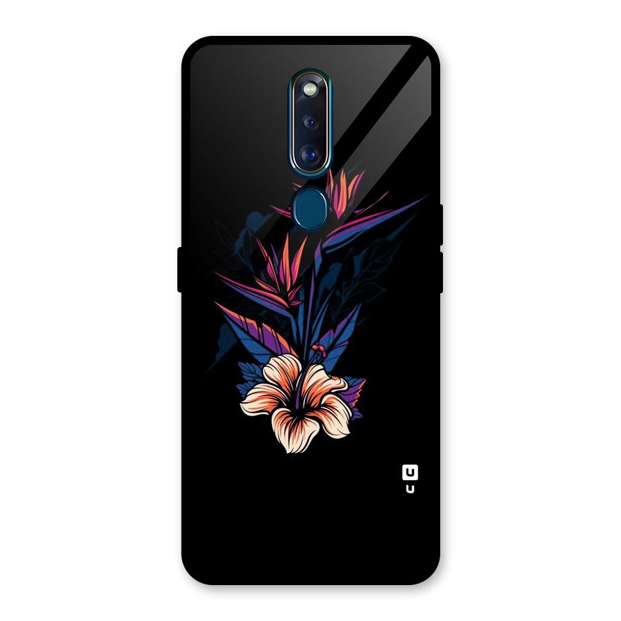 Single Painted Flower Glass Back Case for Oppo F11 Pro