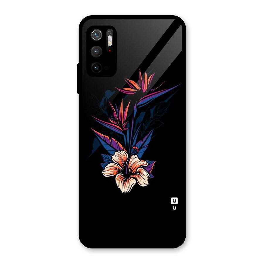 Single Painted Flower Glass Back Case for Poco M3 Pro 5G