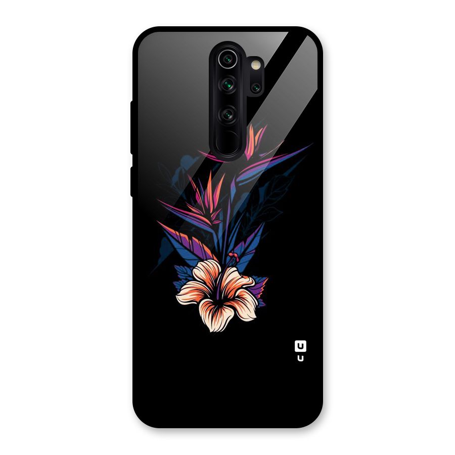 Single Painted Flower Glass Back Case for Redmi Note 8 Pro