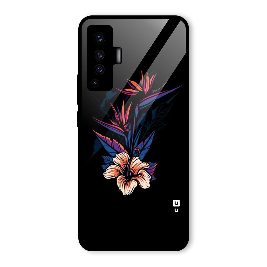 Single Painted Flower Glass Back Case for Vivo X50