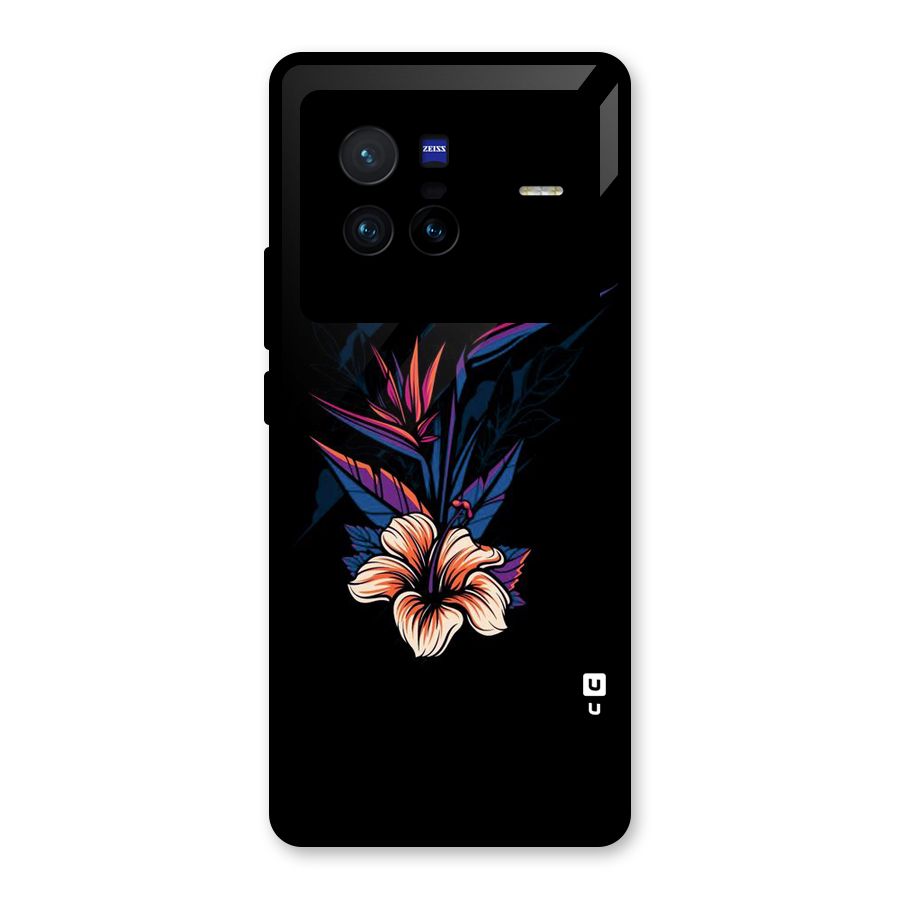 Single Painted Flower Glass Back Case for Vivo X80