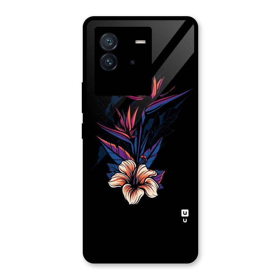 Single Painted Flower Glass Back Case for Vivo iQOO Neo 6 5G