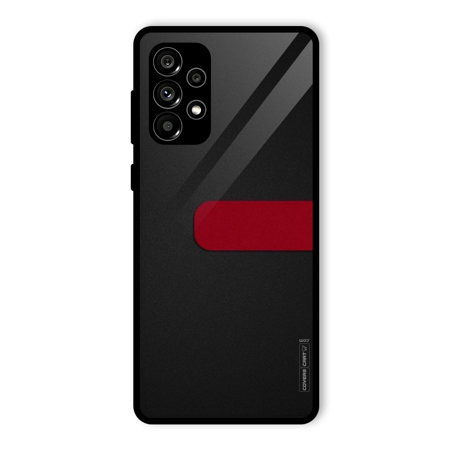 Single Red Stripe Glass Back Case for Galaxy A73 5G