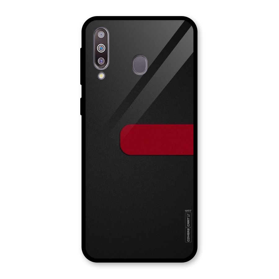 Single Red Stripe Glass Back Case for Galaxy M30