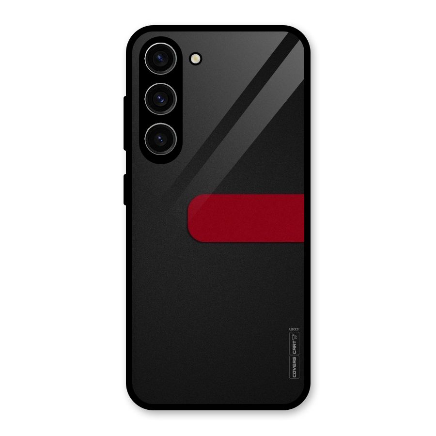 Single Red Stripe Glass Back Case for Galaxy S23