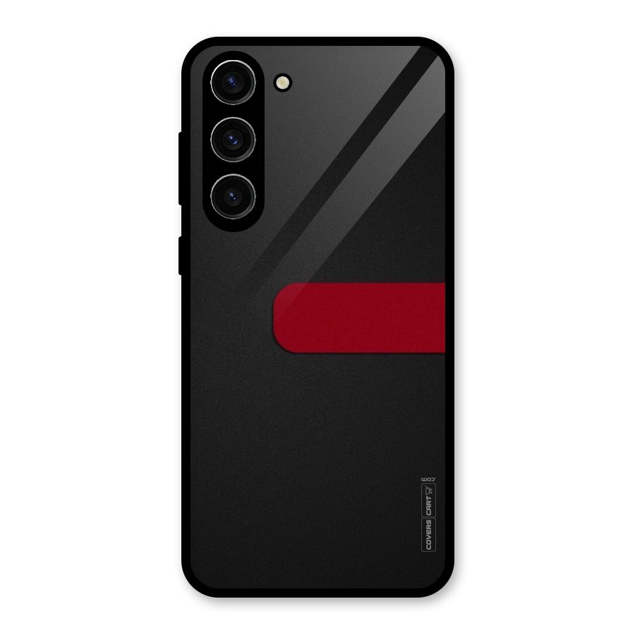 Single Red Stripe Glass Back Case for Galaxy S23 Plus