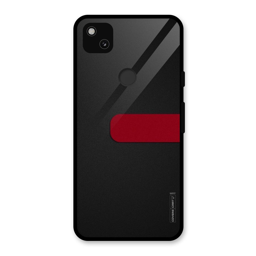 Single Red Stripe Glass Back Case for Google Pixel 4a