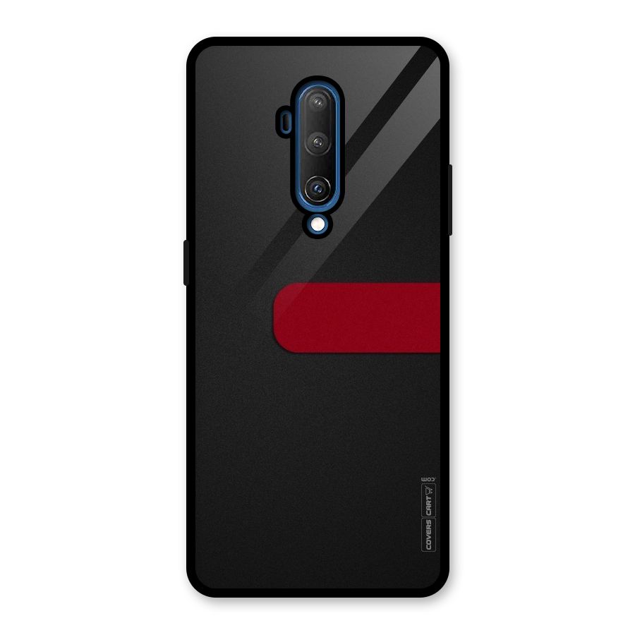 Single Red Stripe Glass Back Case for OnePlus 7T Pro