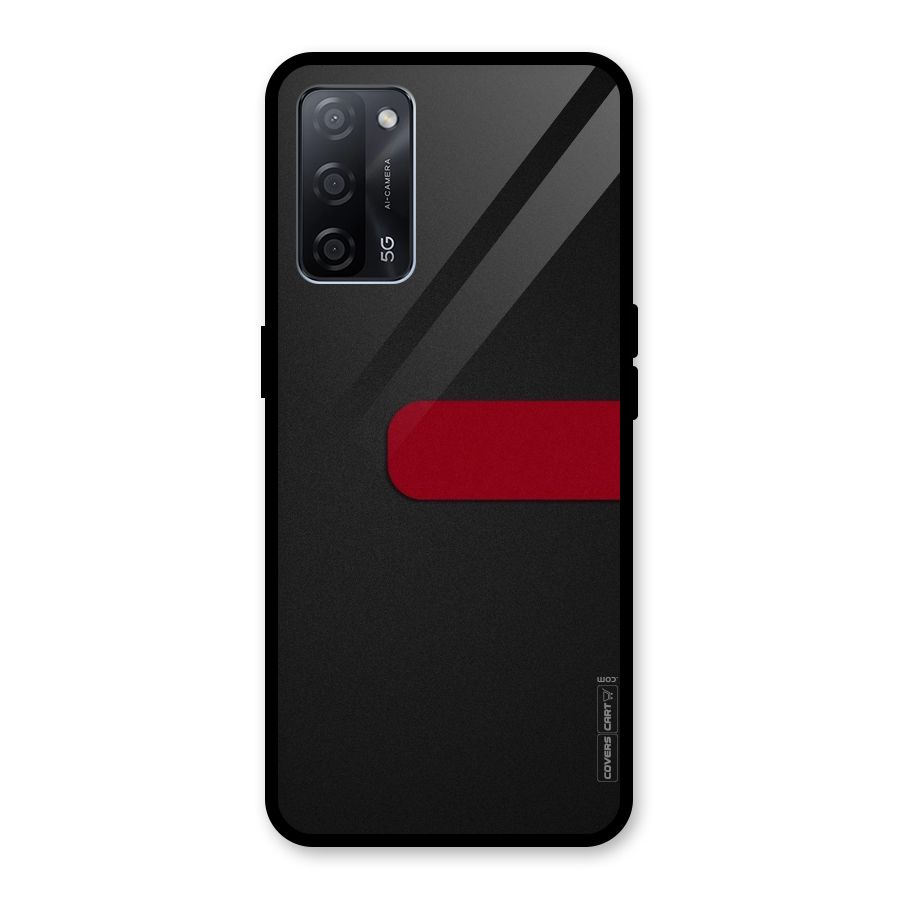 Single Red Stripe Glass Back Case for Oppo A53s 5G