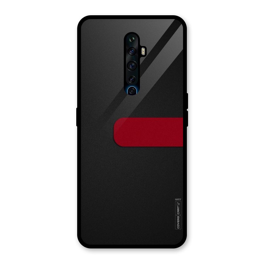 Single Red Stripe Glass Back Case for Oppo Reno2 Z