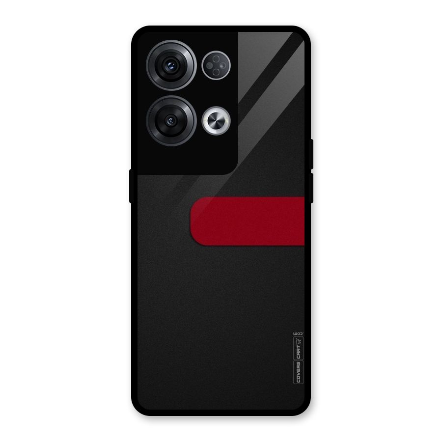 Single Red Stripe Glass Back Case for Oppo Reno8 Pro 5G