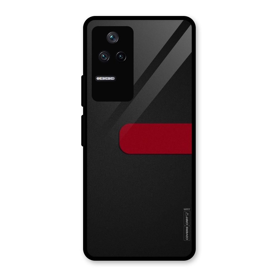 Single Red Stripe Glass Back Case for Poco F4 5G