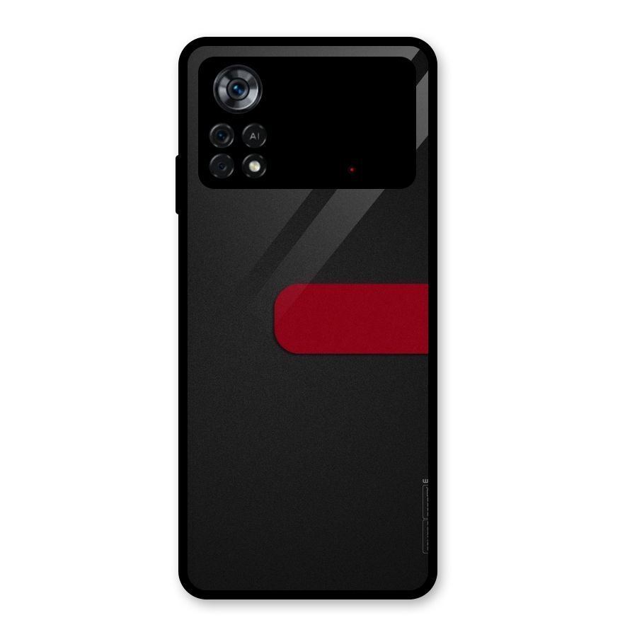 Single Red Stripe Glass Back Case for Poco X4 Pro 5G