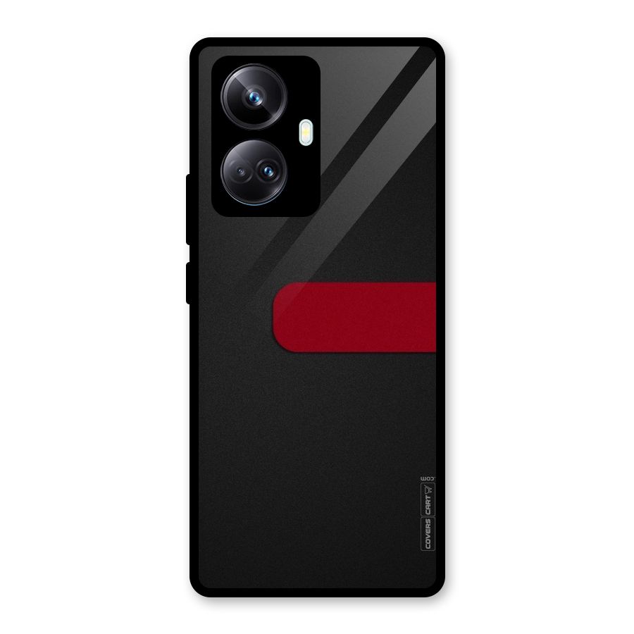Single Red Stripe Glass Back Case for Realme 10 Pro Plus