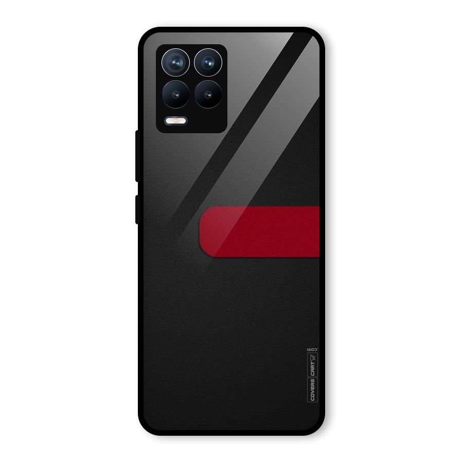 Single Red Stripe Glass Back Case for Realme 8 Pro