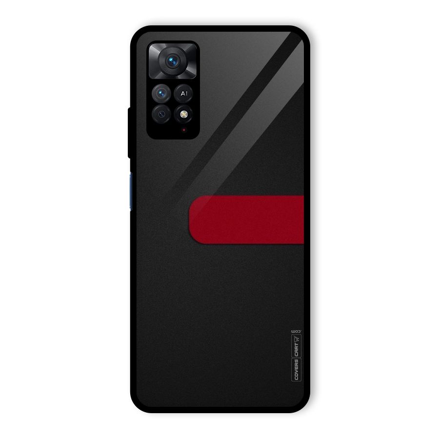 Single Red Stripe Glass Back Case for Redmi Note 11 Pro