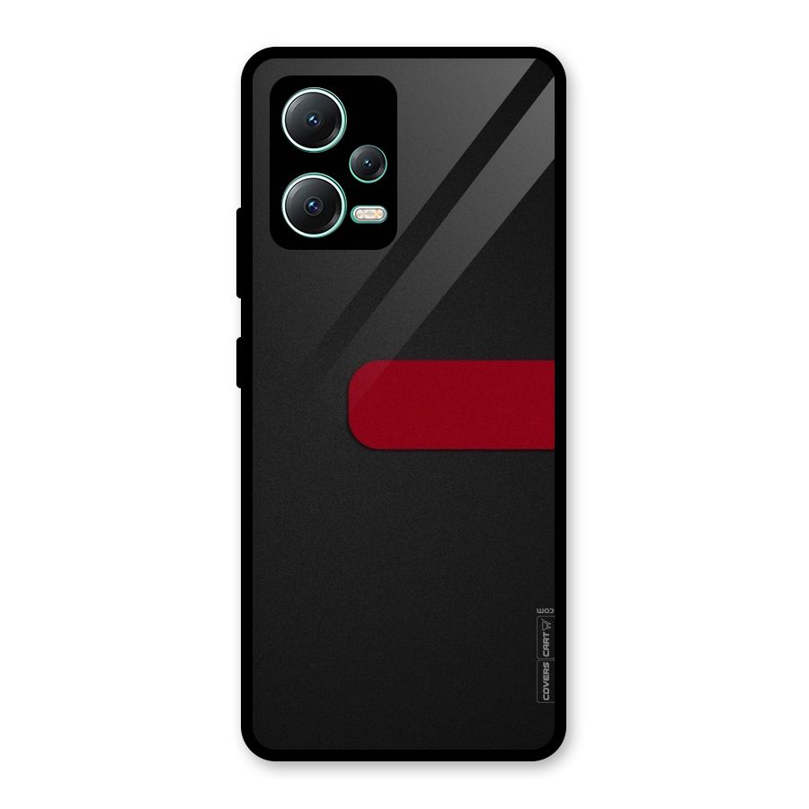 Single Red Stripe Glass Back Case for Redmi Note 12 5G