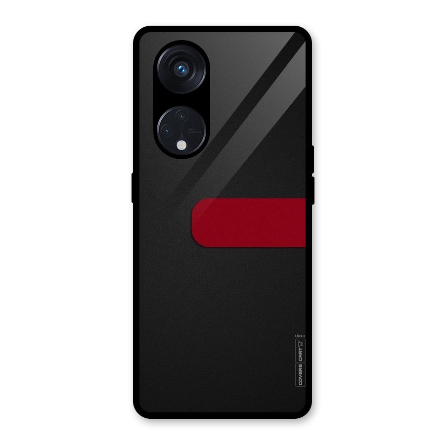 Single Red Stripe Glass Back Case for Reno8 T 5G