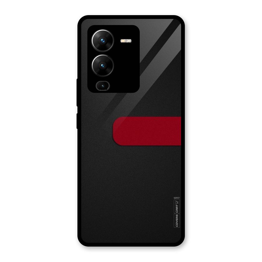 Single Red Stripe Glass Back Case for Vivo V25 Pro