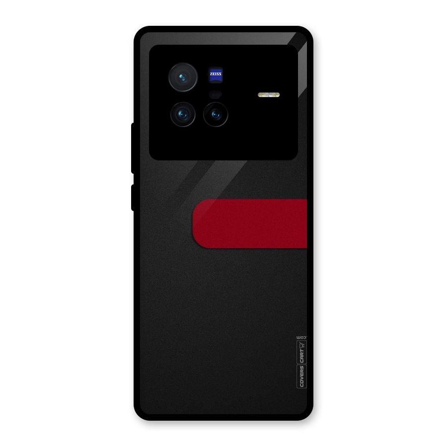 Single Red Stripe Glass Back Case for Vivo X80