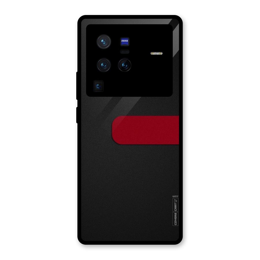 Single Red Stripe Glass Back Case for Vivo X80 Pro