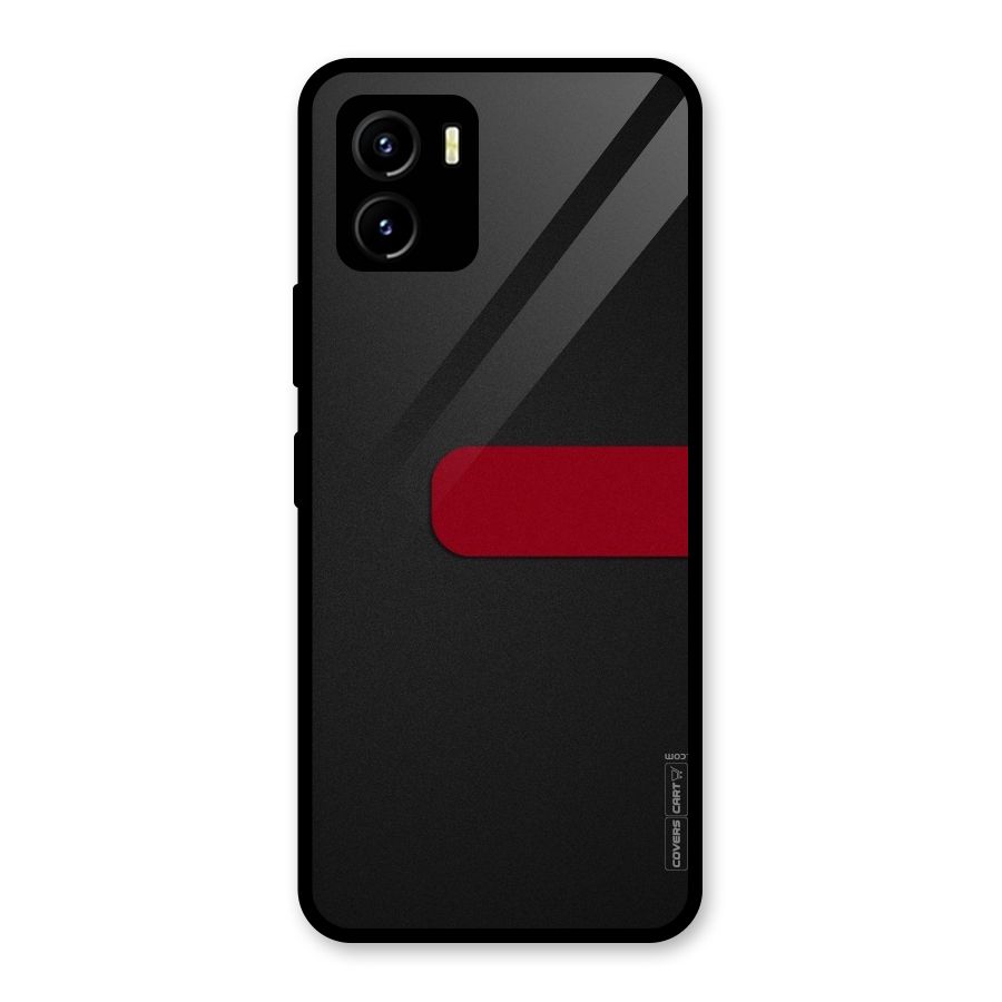 Single Red Stripe Glass Back Case for Vivo Y15s