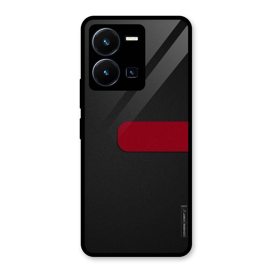 Single Red Stripe Glass Back Case for Vivo Y35