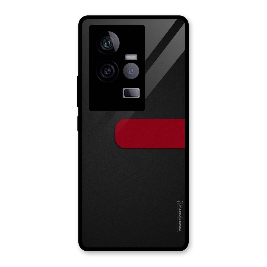 Single Red Stripe Glass Back Case for Vivo iQOO 11 5G