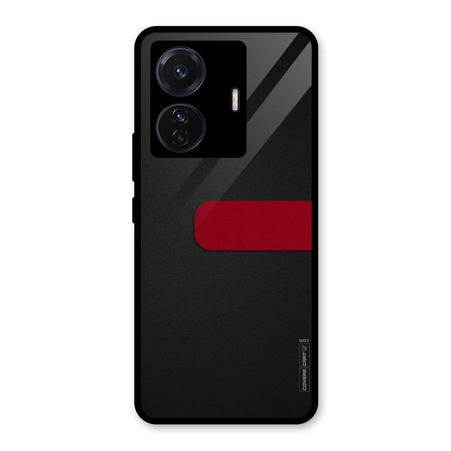 Single Red Stripe Glass Back Case for Vivo iQOO Z6 Pro