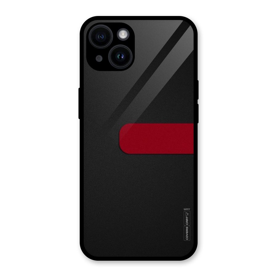 Single Red Stripe Glass Back Case for iPhone 14
