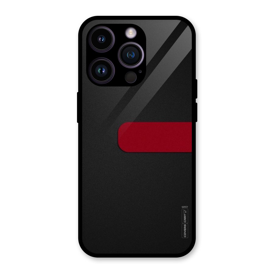 Single Red Stripe Glass Back Case for iPhone 14 Pro