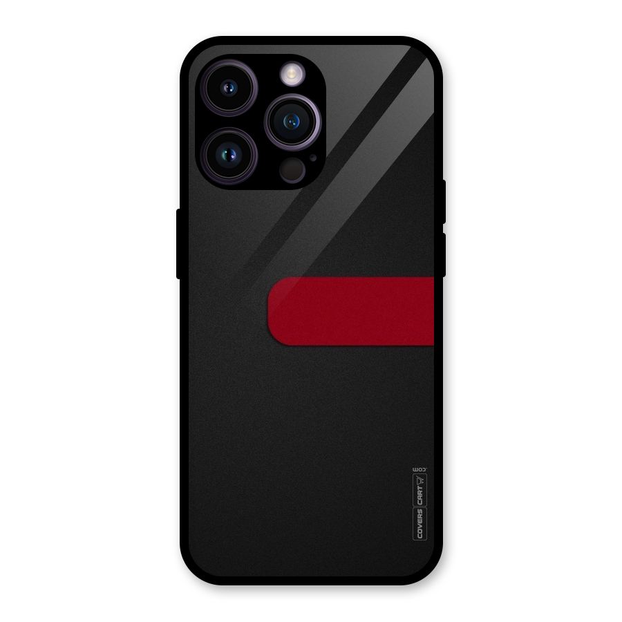 Single Red Stripe Glass Back Case for iPhone 14 Pro Max