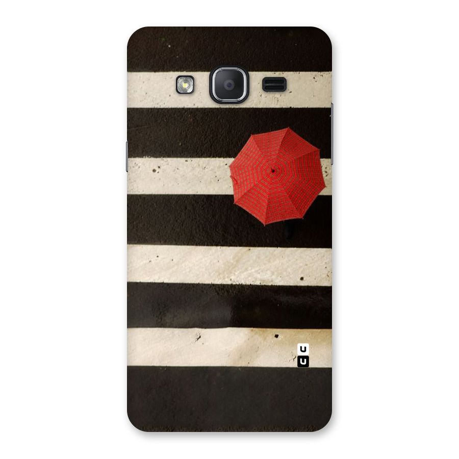 Single Red Umbrella Stripes Back Case for Galaxy On7 2015