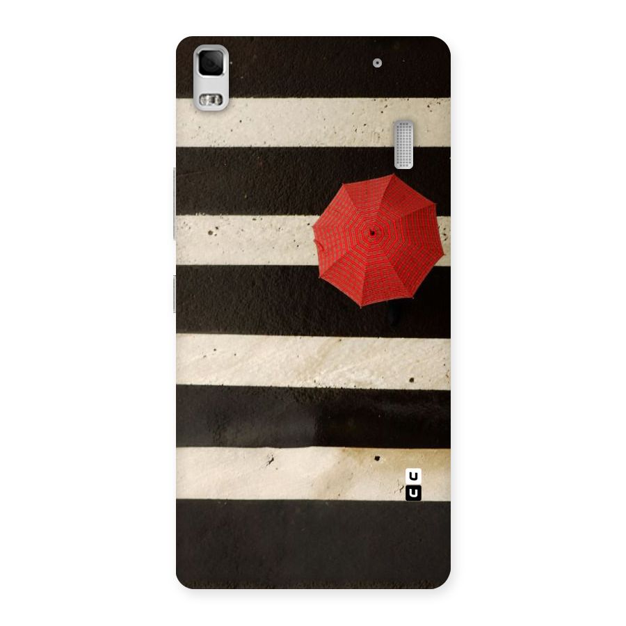 Single Red Umbrella Stripes Back Case for Lenovo K3 Note