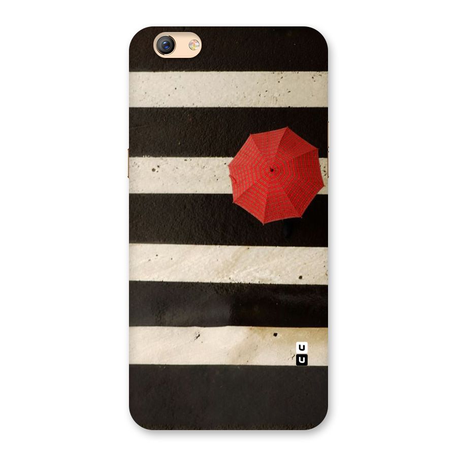 Single Red Umbrella Stripes Back Case for Oppo F3 Plus