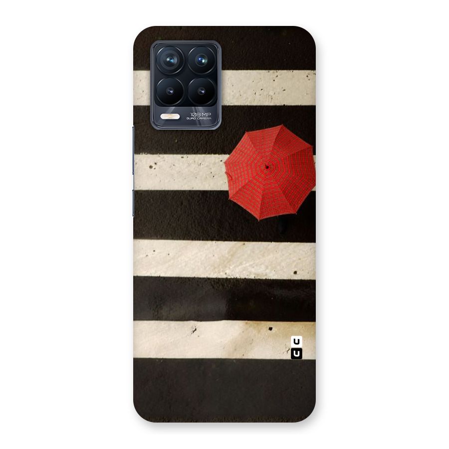 Single Red Umbrella Stripes Back Case for Realme 8 Pro