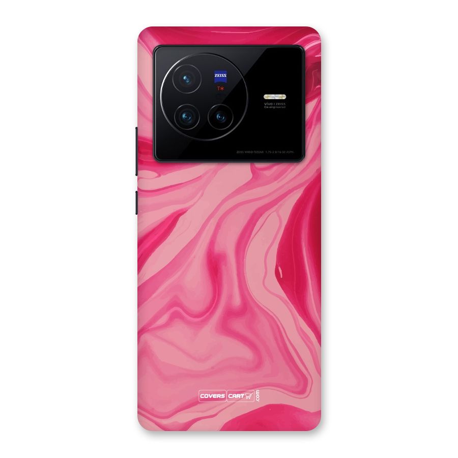 Sizzling Pink Marble Texture Back Case for Vivo X80