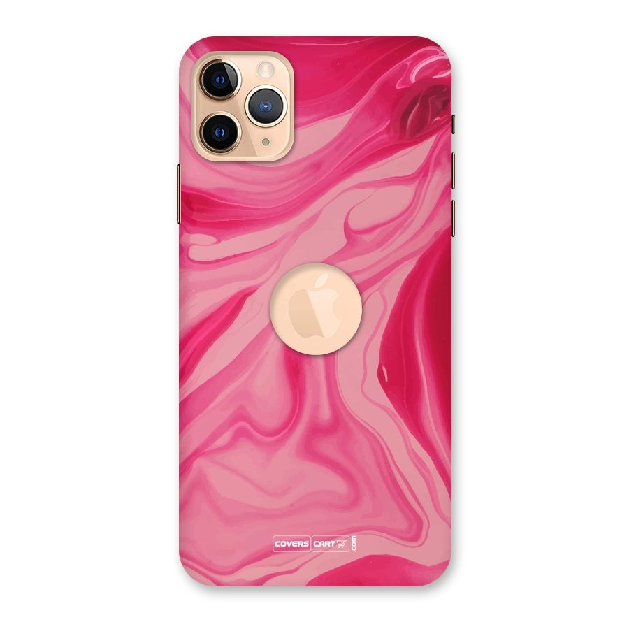 Sizzling Pink Marble Texture Back Case for iPhone 11 Pro Max Logo Cut
